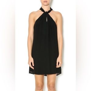 Naked Zebra Twist Halter Dress black